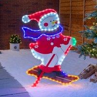 Christow Christmas Snowman Light LED Rope Silhouette Freestanding Decoration