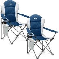 Trail Outdoor Leisure Padded Camping Chair High Back Portable Folding Outdoor Seat Trail (Twin Pack) in Blue