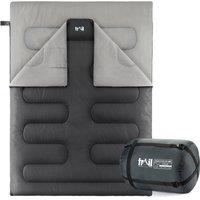 Trail Outdoor Leisure Double Sleeping Bag 2 Season Envelope Outdoor Camping Queen Size 250gsm Trail in Grey
