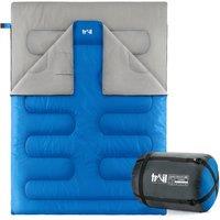 Trail Outdoor Leisure Double Sleeping Bag 2 Season Envelope Outdoor Camping Queen Size 250gsm Trail in Blue