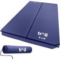 Trail Outdoor Leisure Double Camping Mat Self Inflating Inflatable Camp Roll Mattress With Bag Trail in Blue