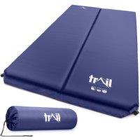 Trail Outdoor Leisure Double Camping Mat Self Inflating Inflatable Roll Mattress Extra Thick 5cm Trail in Blue