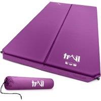 Trail Outdoor Leisure Double Camping Mat Self Inflating Inflatable Camp Roll Mattress With Bag Trail in Purple