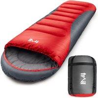 Trail Outdoor Leisure Trail Alpine 400 Hooded Envelope Sleeping Bag 3 4 Season Camping Carry Bag in Red