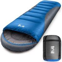 Trail Outdoor Leisure Trail Alpine 400 Hooded Envelope Sleeping Bag 3 4 Season Camping Carry Bag in Blue