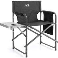 Trail Outdoor Leisure Folding Directors Chair With Side Table in Black