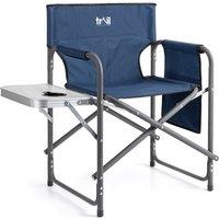 Trail Outdoor Leisure Folding Directors Chair With Side Table in Blue