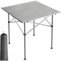 Trail Outdoor Leisure Trail Aluminium Folding Table Roll Top Camping Beach Picnic Lightweight with Bag in Silver