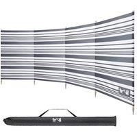 Trail Outdoor Leisure Trail Wooden Windbreak 5 Pole Windbreaker with Bag 3.6m in Grey