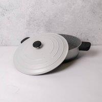 MasterClass Cast Aluminium Casserole Dish with Handle Covers, Ombre Grey, 4L in Grey