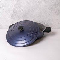 MasterClass Cast Aluminium Casserole Dish with Handle Covers, Metallic Blue, 4L in Blue