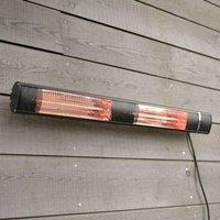 Primrose 3kW IP44 Wall Mounted Electric Patio Heater Remote Control Black