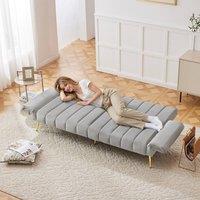 Matteo Grey Velvet Adjustable Sofa Bed with Sleeper Function