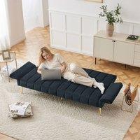 Matteo Modern Adjustable Velvet Sofa Bed - Multi-Position Backrest & Armrests in Black