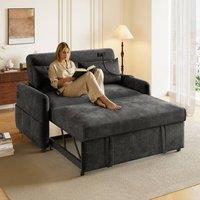 Matteo Modern 2-Seater Pull-Out Sofa Bed - 3-in-1 Design - Grey Chenille
