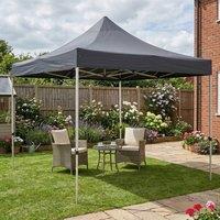 Primrose Pop Up Gazebo 3m x 3m Garden Marquee Waterproof UV Resistant Grey