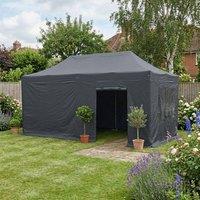 Primrose Full Set of Charcoal Grey Sidewalls for 3m x 6m Pop Up Gazebo