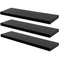 Harbour Housewares 6x 80cm Floating Wall Shelves in Black | Size: 6x 80 cm