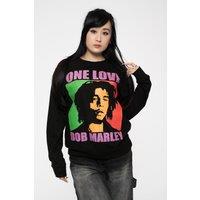 Rock Off officially Licensed Products One Love Oversized Sweatshirt in Black | Size: Large