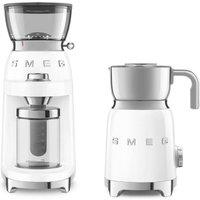 Smeg 50's Style Coffee Grinder & Milk Frother in White