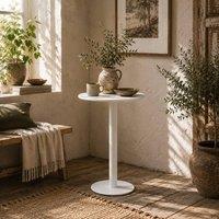 Wyld Haus Susuyo 60 cm Round White Dining Table with Steel Base