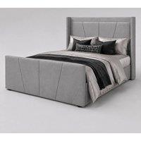 Harmin LUXURY Grey 5ft King SUNSHINE Plush Velvet Ottoman Winged bed