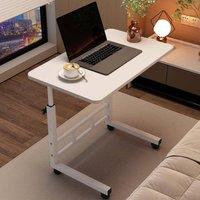 London Boutique Height Adjustable Standing Desk Rolling Laptop Table Home Workstation in White
