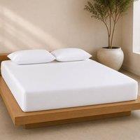 Pamposh 800TC Egyptian Cotton Sateen Fitted Sheet - 35CM Deep Pocket in White | Size: Single Fitted