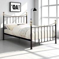 OAT Home Hampstead Traditional Style Metal Bed Frame in Black | Size: King