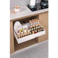 JANLEMNY 2Pcs Pull Out Canbinet Storage, Slide Out Drawer Shelves in White