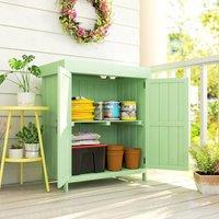 OUTSUNNY Wooden Garden Shed w/ Hinged Roof, 74x43x88cm, Light Green | Size: Small