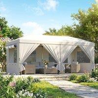 OUTSUNNY 3 x 6 m Pop Up Gazebo, UPF50+ Wedding Party Tent Marquee in White