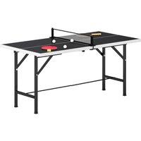 SPORTNOW 5ft Mid-Size Table Tennis Table for Indoor Game, Black