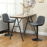 HOMCOM Bar Stools Set of 2, Modern Armless Bar Chairs in Dark Grey