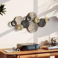 HOMCOM Metal Wall Art, Large 3D Wall Sculpture for Living Room Dining Room in Khaki