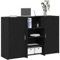 Berkfield Home Reception Desk Black Oak 155x50x103.5 cm Engineered Wood