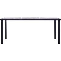 Berkfield Home Dining Table Black & Concrete Grey 200x100x75 cm MDF | Size: 200 x 100 x 75 cm