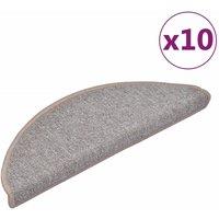 Berkfield Home Stair Mats 10 pcs 65x24x4 cm Light Brown | Size: Medium