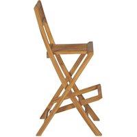 Berkfield Home Durable Folding Outdoor Bar Stools 2 pcs Solid Teak Wood in Brown