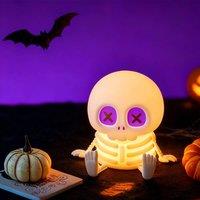 Lovii Cute Skeleton Silicone Touch Night Light Rechargeable Warm Light in White
