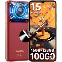 OUKITEL C60 Mobile Phones 10000mAh, 6.88 HD+, 4GB+128GB, 50MP Camera, 110dB in Red