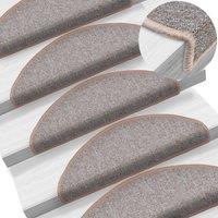 Berkfield Home Stair Mats 10 pcs 65x24x4 cm Light Brown | Size: Medium