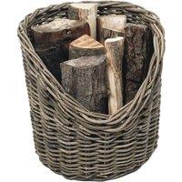 Lemon Pavilion Furniture and Decor Log Basket Round - Wicker - L42 x W42 x H42 cm - Brown