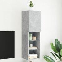 Berkfield Home TV Cabinet with LED Lights Concrete Grey 30.5x30x102 cm