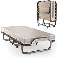 Gymax Portable Metal Guest Bed Folding Bed With 10CM Memory Foam Mattress in Light Grey