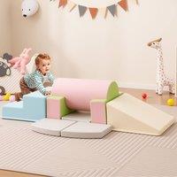 Gymax 10PCS Foam Climbing Blocks Set Soft Foam Building Blocks Toy 1-3 Years