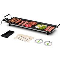 Costway Electric Teppanyaki Table Grill BBQ Griddle Non-stick Barbecue in Black