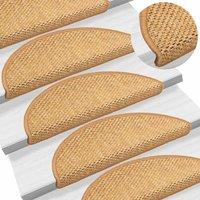Berkfield Home Stair Mats Self-adhesive Sisal-Look 15 pcs 56x17x3 cm Sisal in Orange | Size: Medium