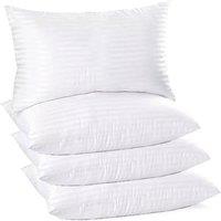 VOGREX 4 Pack Hotel Quality Egyptian Stripe Pillows Luxury Soft in White