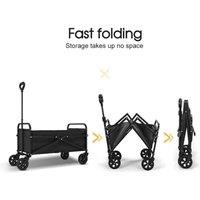 NESTLUNE 2026 Foldable Heavy Duty Garden Camping Beach Cart Festival Trolley in Black | Size: 0.5m x 1m